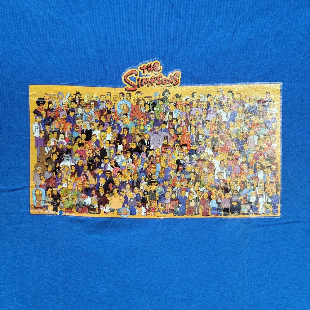 Vintage The Simpsons Shirt Size XL Blue Homer Bart Springfield Y2k AS IS - Picture 3 of 8